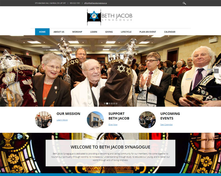 Beth Jacob - synagogue website design