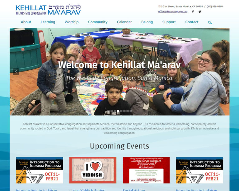 Kehillat Maarav - synagogue website homepage